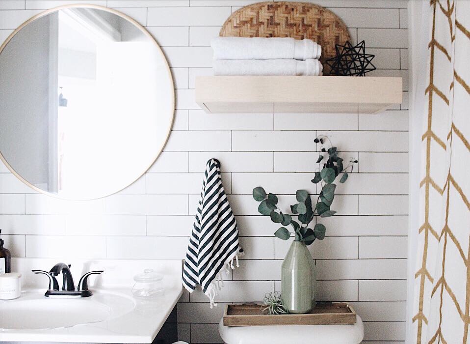 subway tile DIY home decor bathroom upgrade 