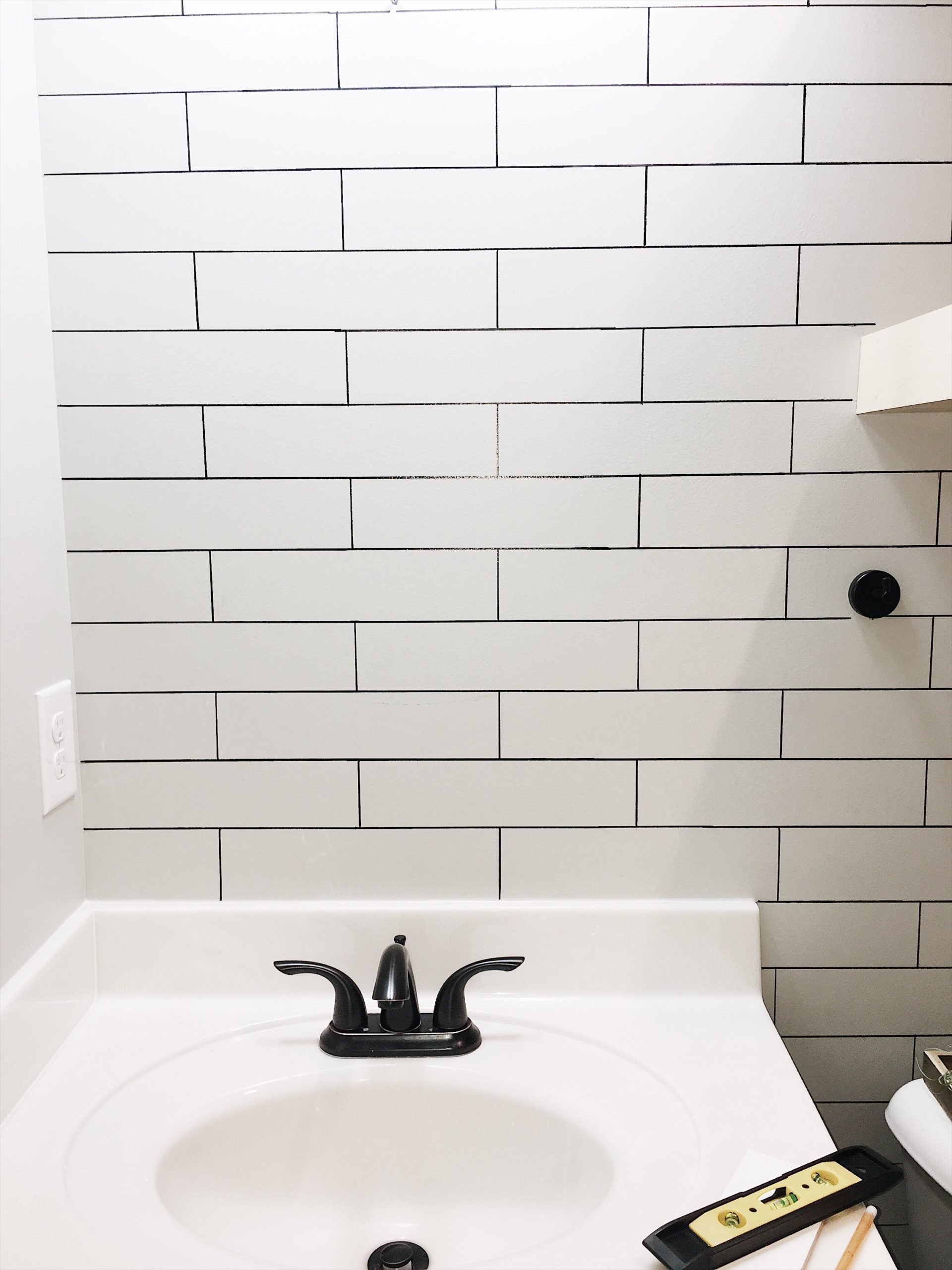 sharpie pen subway tile DIY